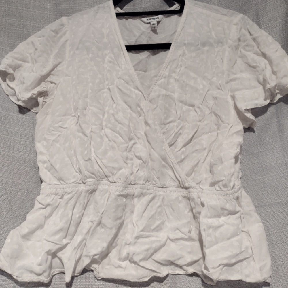 Express white wrap blouse